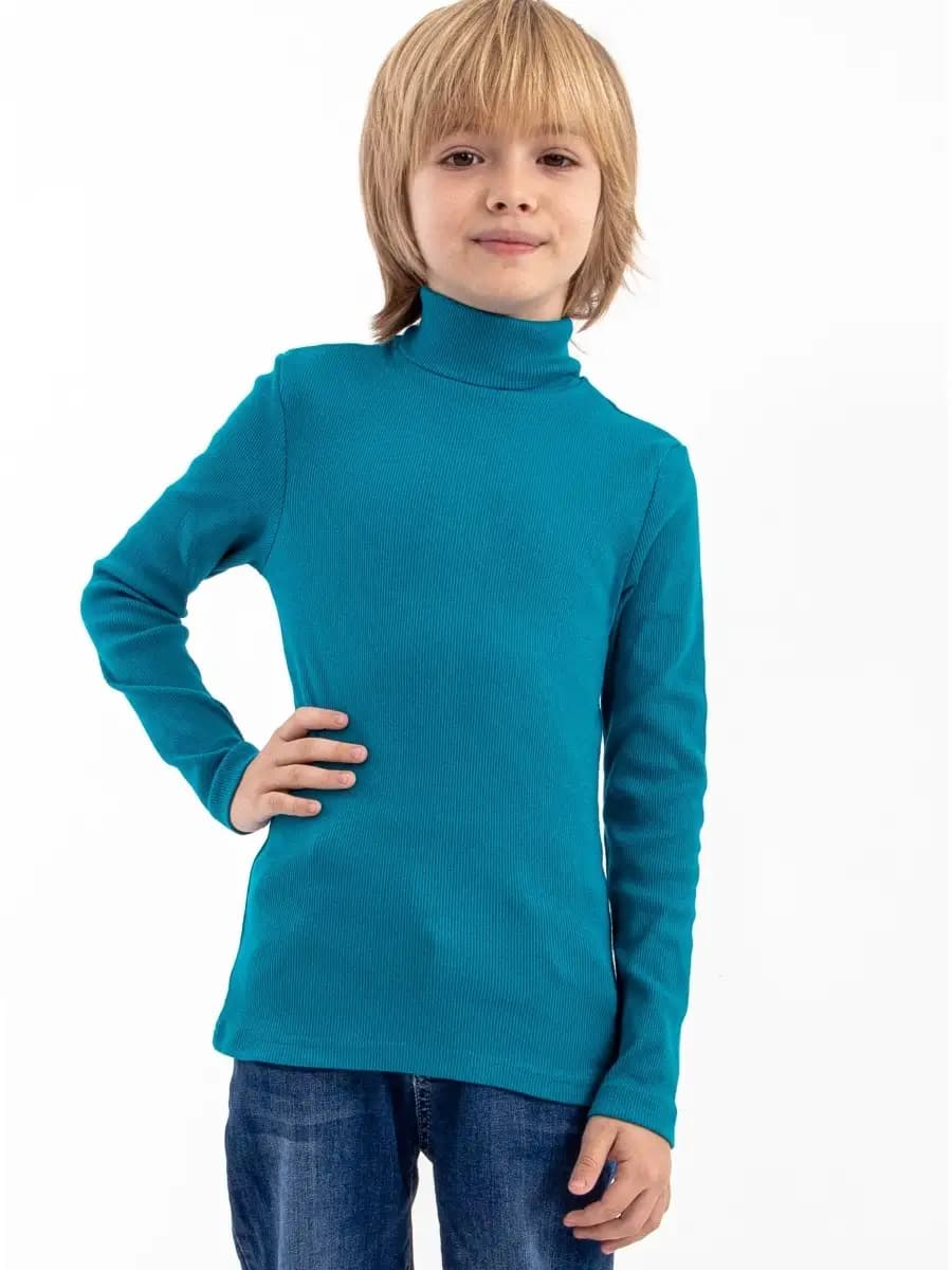 Водолазка детская школьная в рубчик с горлом хлопок