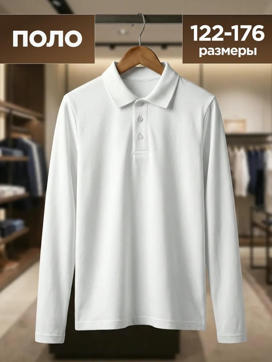 Поло с длинным рукавом в школу