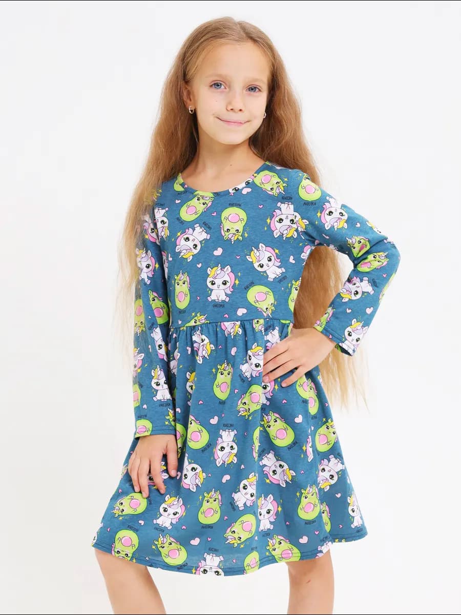 Платье для девочки с длинным рукавом в сад и прогулки