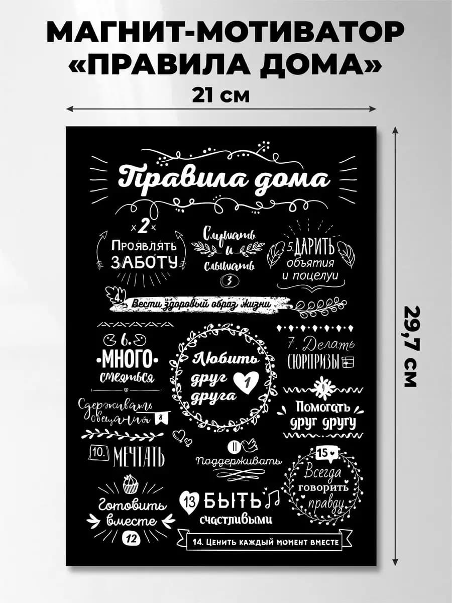 Подарок на новый год, магнит с правилом дома