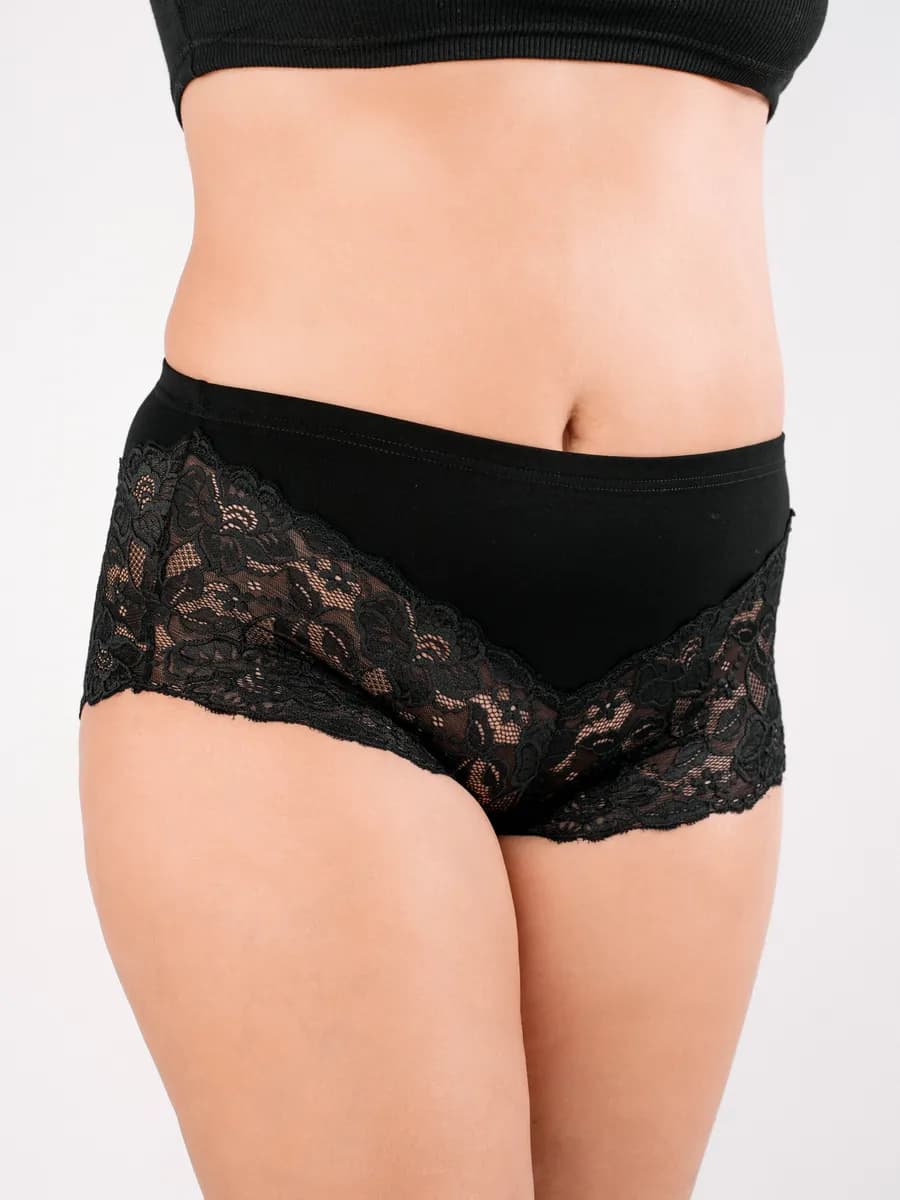 Трусы макси с кружевом