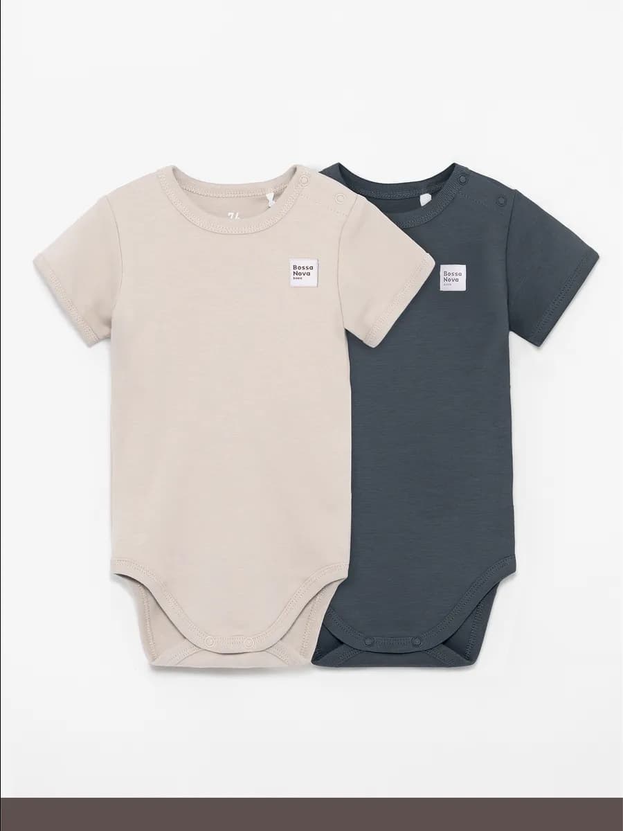 Боди для новорожденных с коротким рукавом набор 2 шт