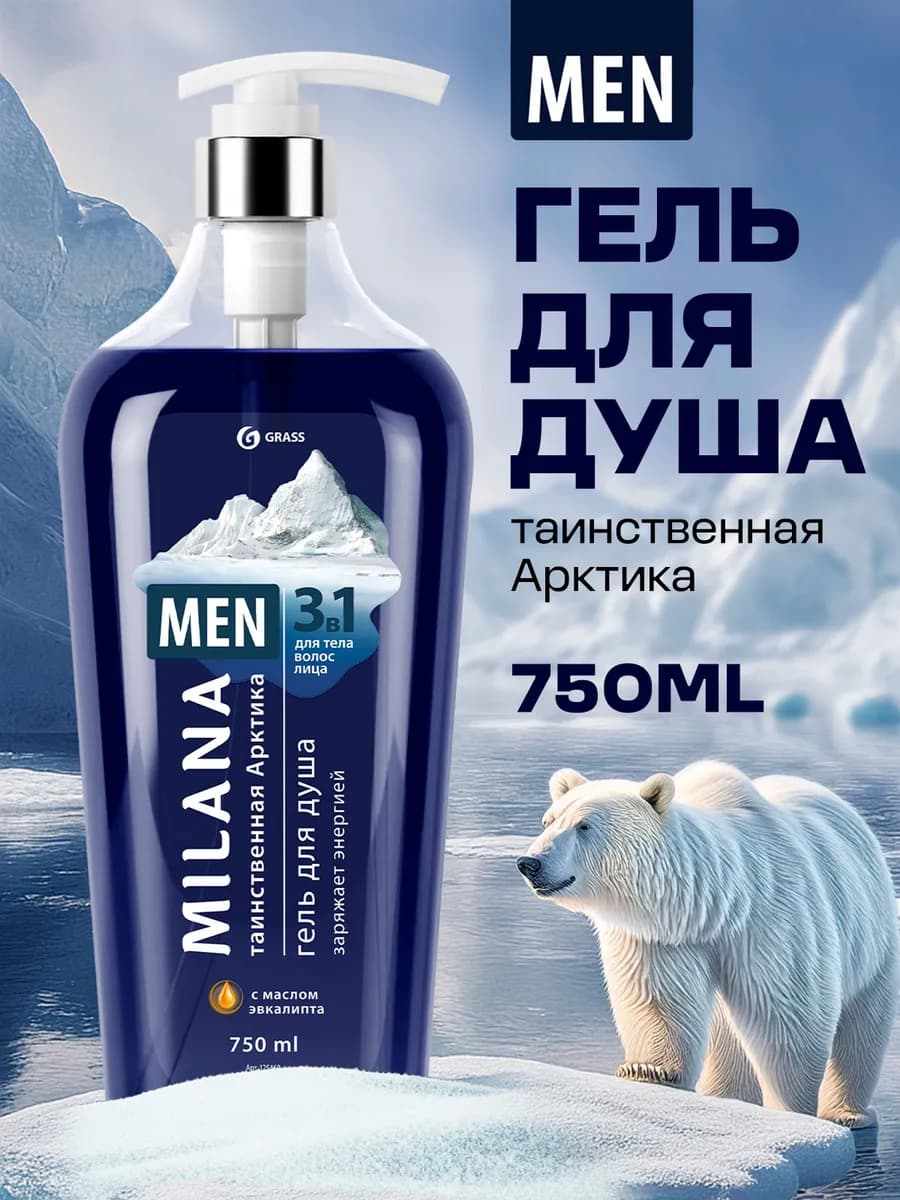 Подарок мужчине Гель для душа 750 мл Таинственная арктика