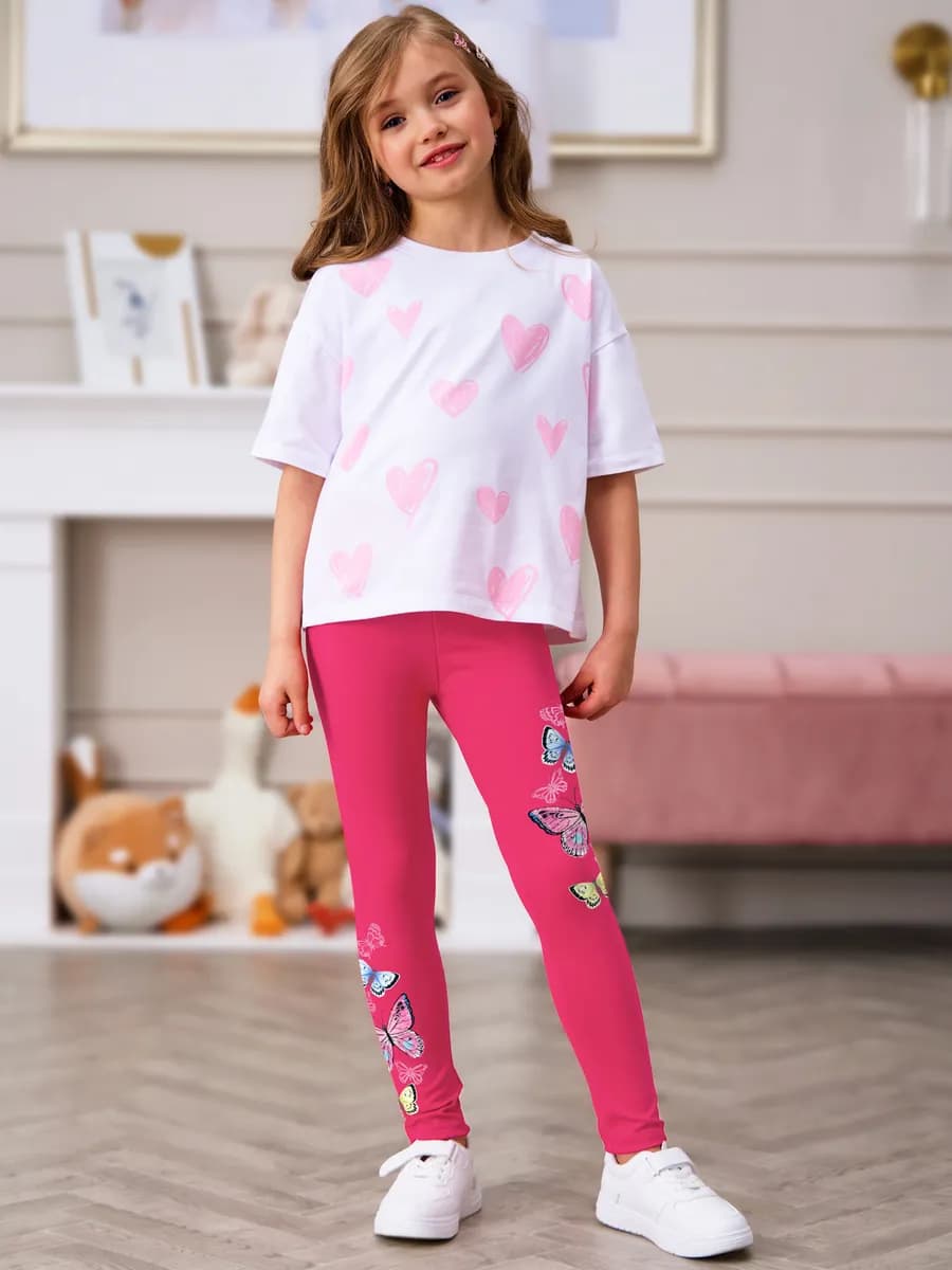 Лосины для девочки с принтом бабочки