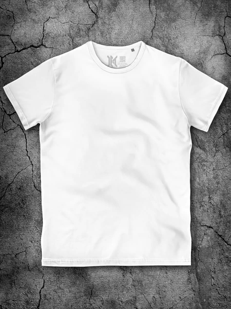 Футболка мужская белая базовая однотонная без рисунка хлопок