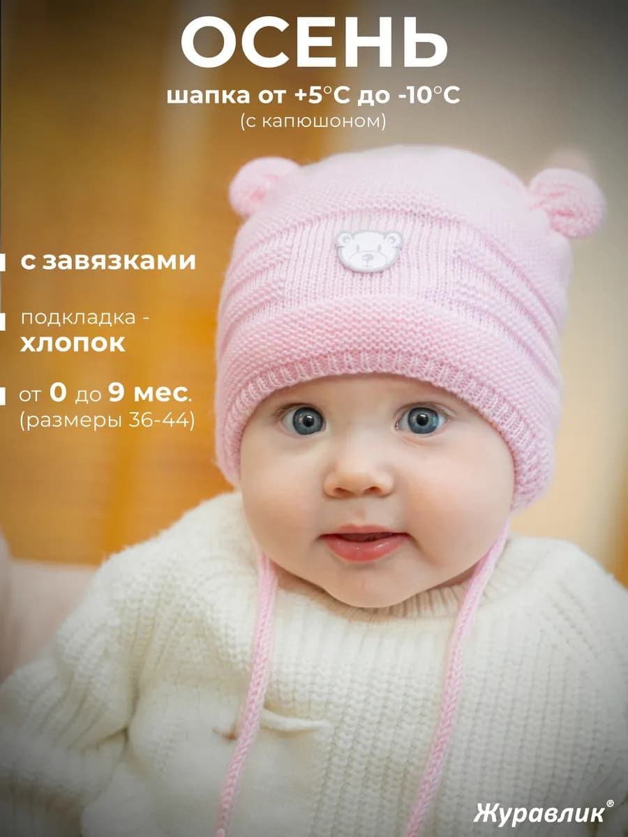 Шапка для новорожденного весна
