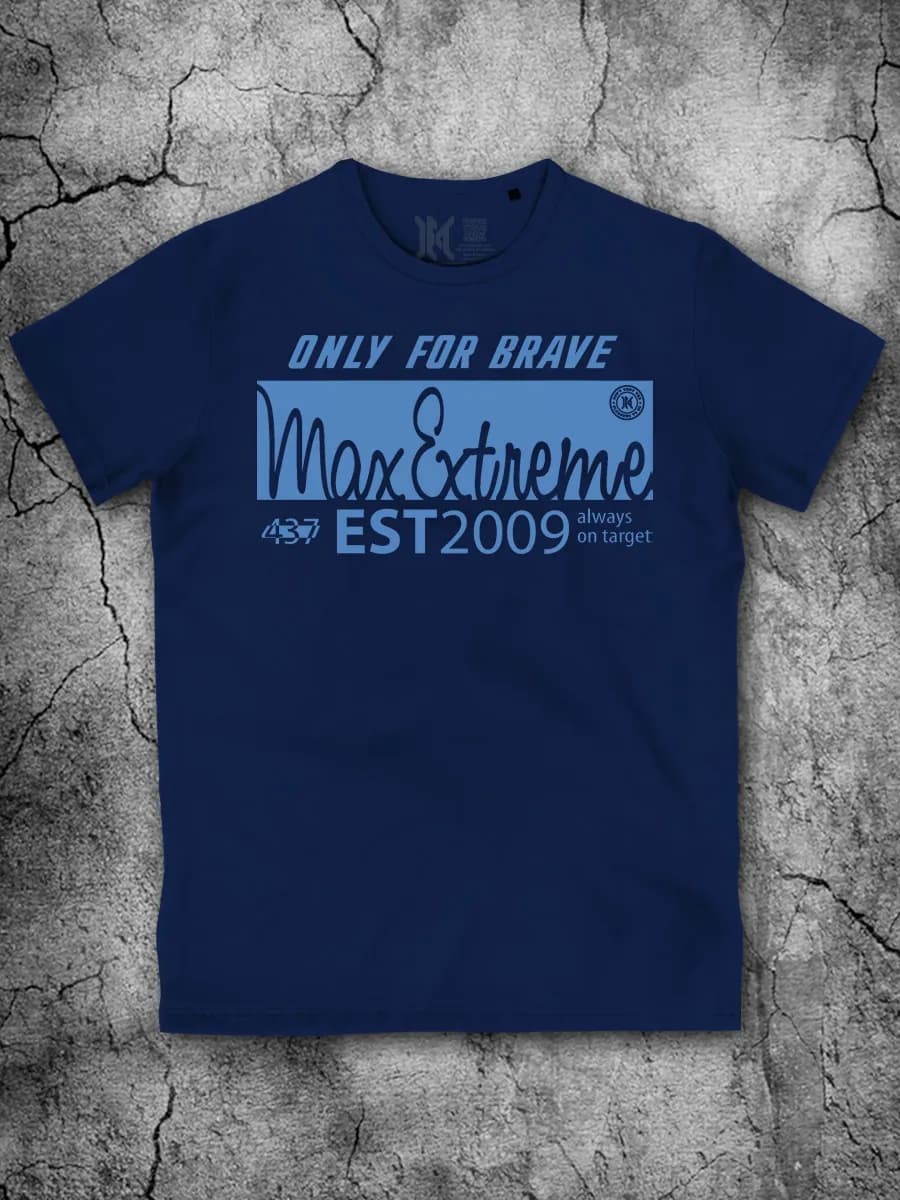 Футболка мужская с принтом синяя с надписью хлопок