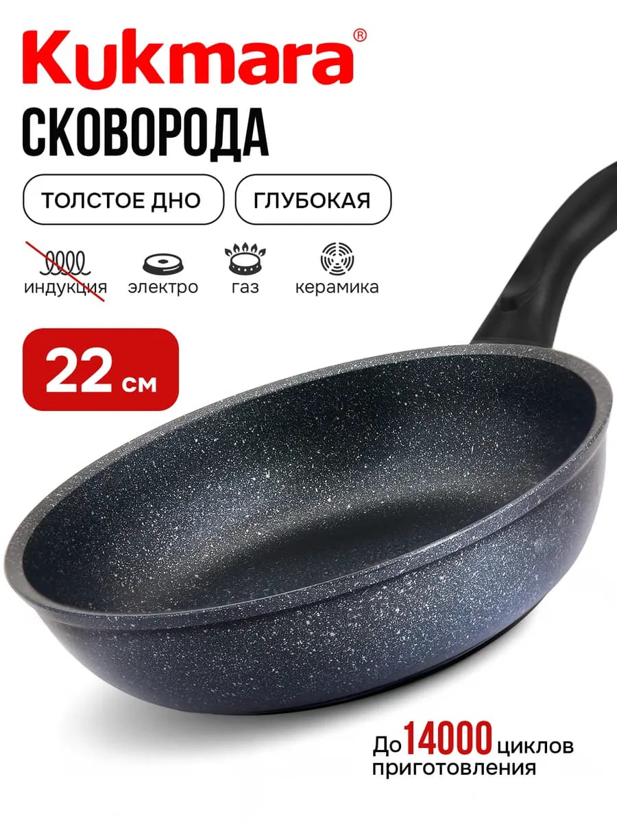 Сковорода антипригарная глубокая 22 см