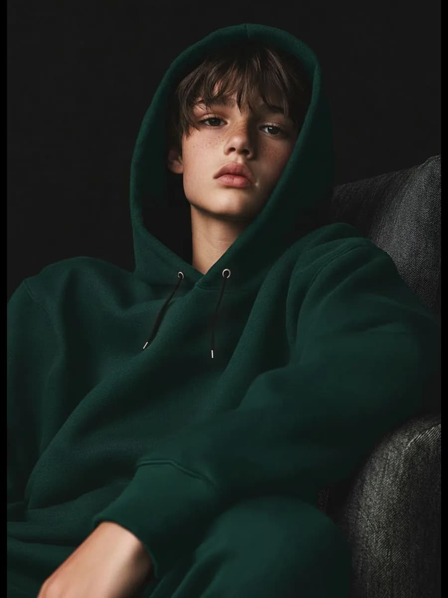 Оверсайз худи для подростка с начесом с капюшоном - фото 1