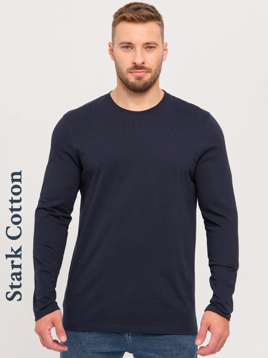 Лонгслив однотонный с длинным рукавом