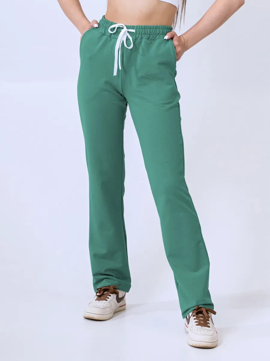 Брюки прямые на резинке больших размеров