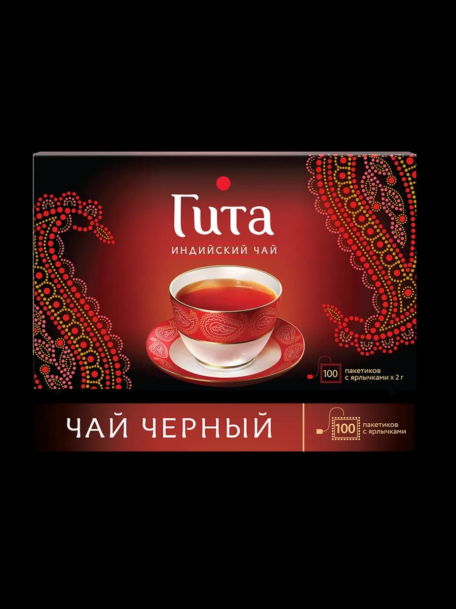 Чай черный Индийский, в пакетиках, 100 шт