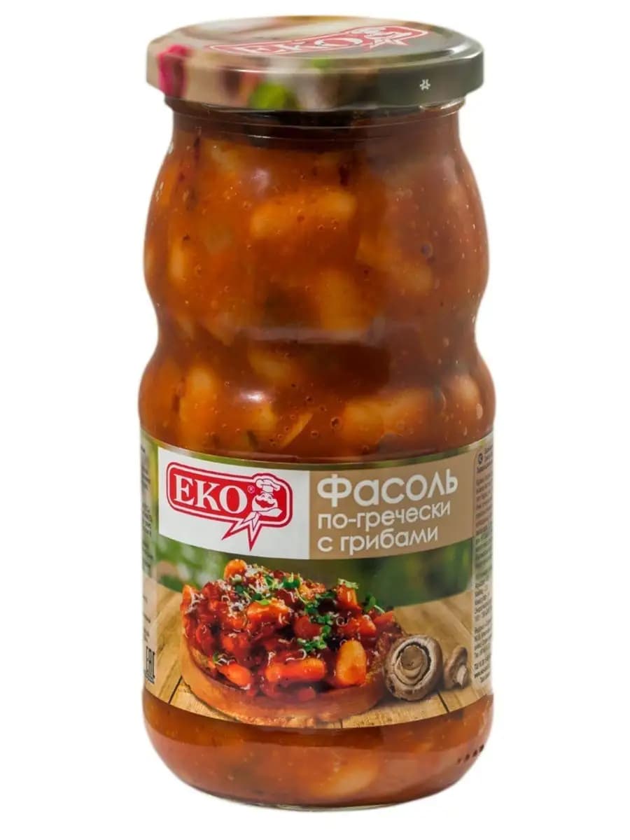 Фасоль с грибами по-гречески 510 г