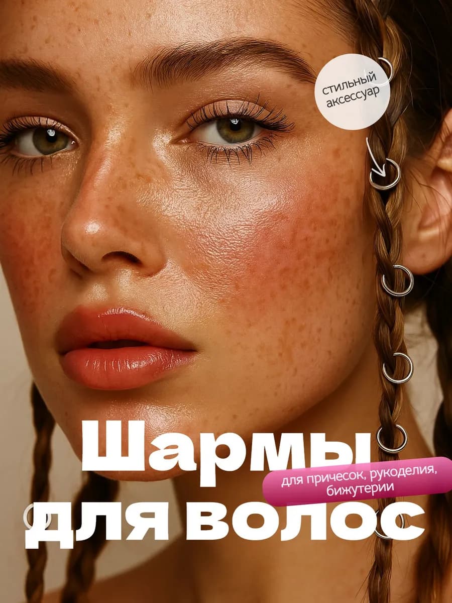 Шармы для волос, кольца для косичек 70 шт