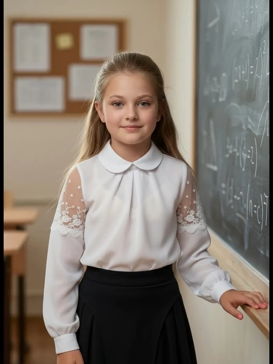 Блузка школьная для девочки нарядная