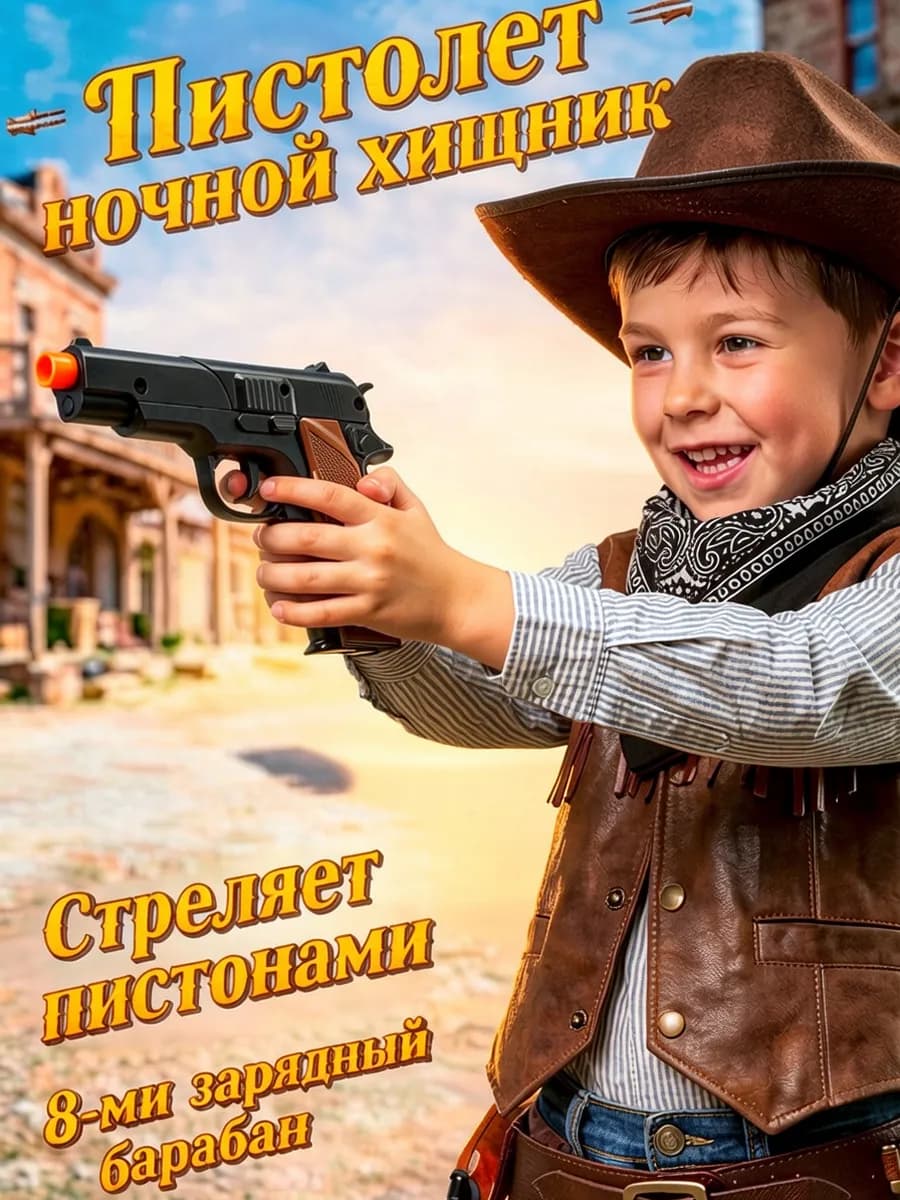 Игрушечное оружие пистолет пугач патроны пистоны