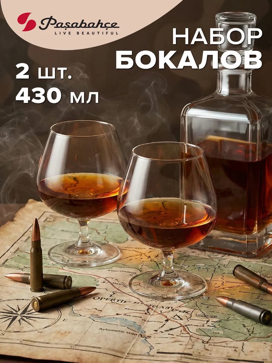 Бокалы для коньяка 430 мл набор 2 шт. подарочный