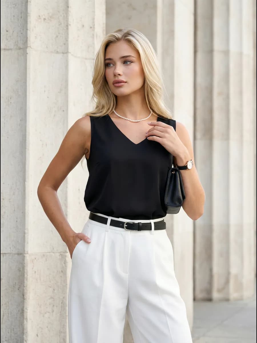 Топ шелковый под пиджак