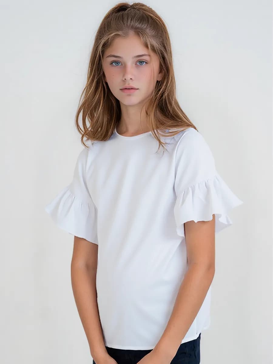 Блузка школьная с кружевом