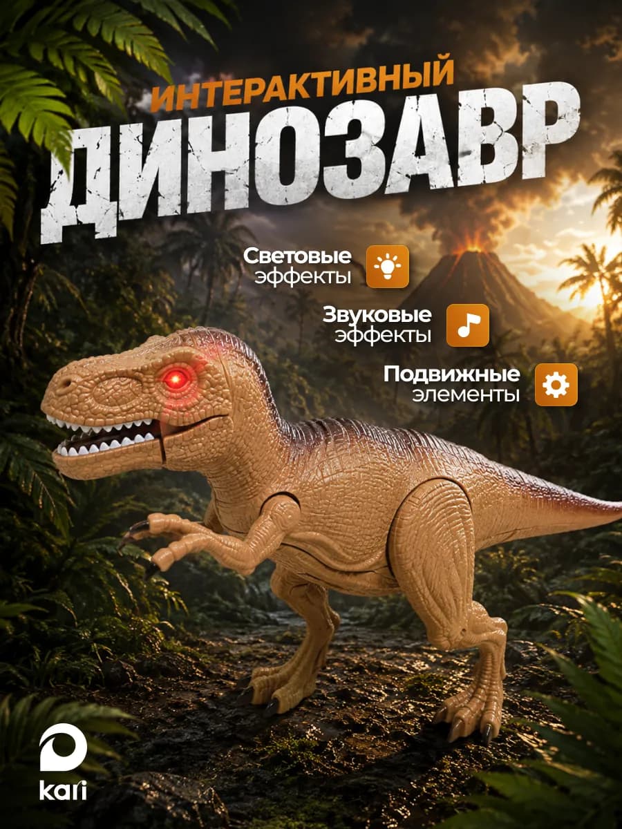 Динозавр игрушка на батарейках, робот для детей