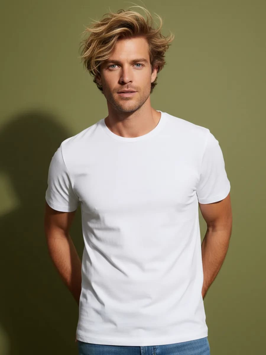 Футболка хлопок белая однотонная