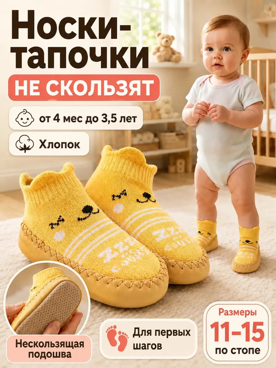 Носки для новорожденных малышей короткие пинетки лето