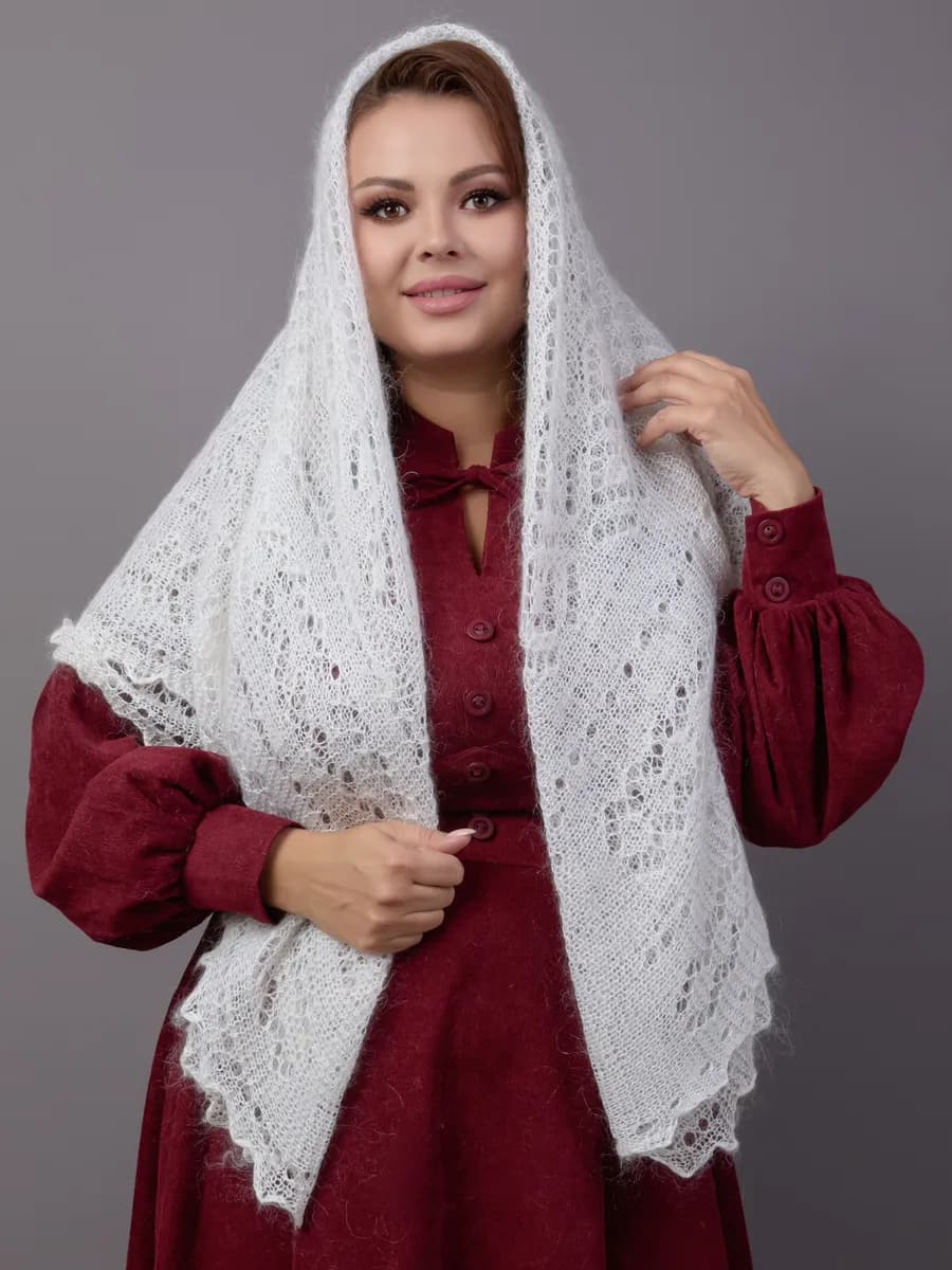 Пуховый платок на голову