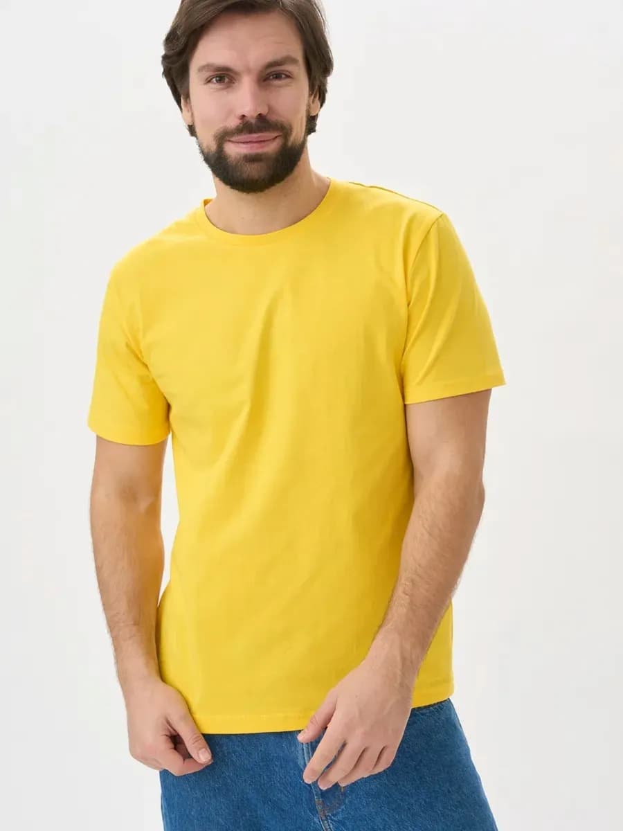 Футболка желтая однотонная