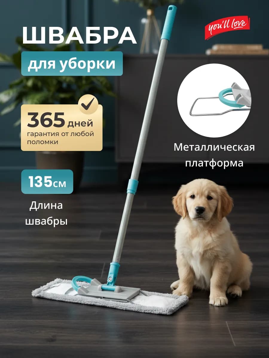 Швабра для пола телескопическая с насадкой