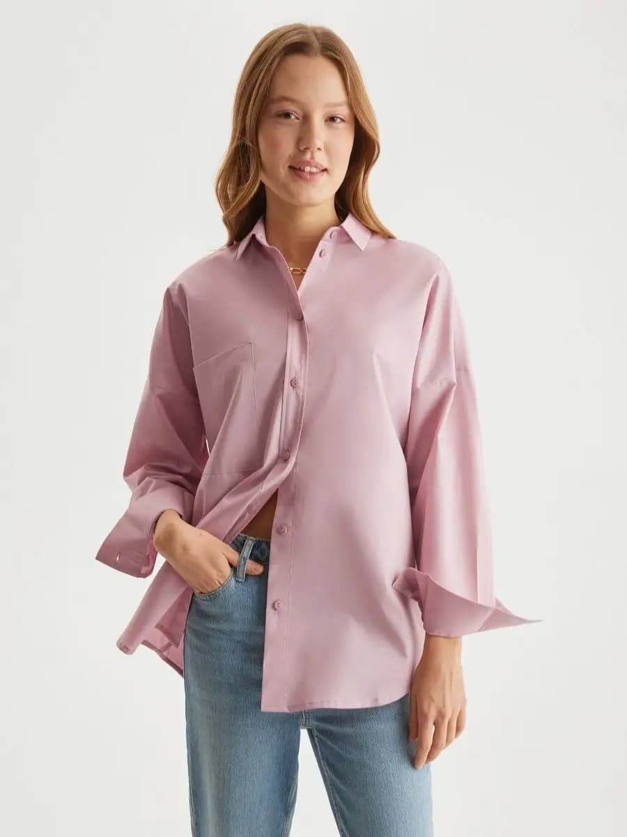 Рубашка оверсайз для офиса и школы