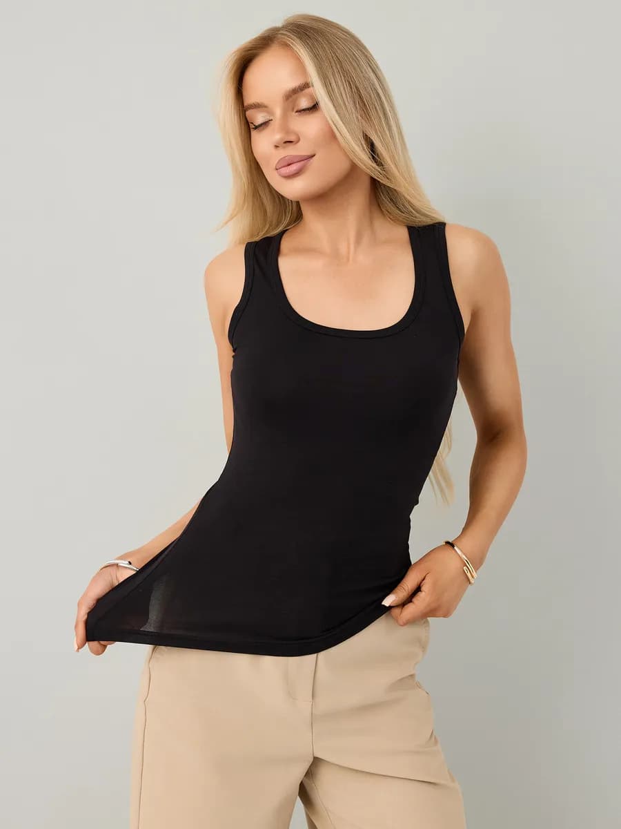 Майка базовая спортивная для фитнеса под пиджак - фото 1