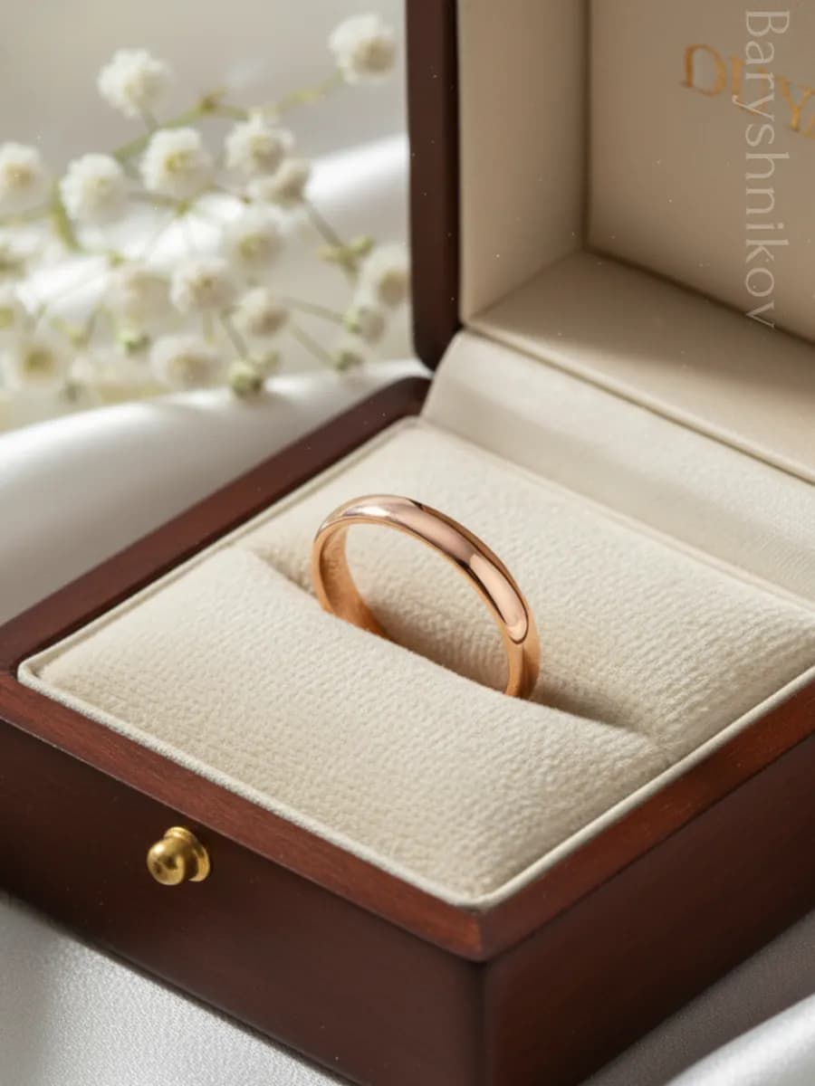 Обручальное кольцо позолоченное