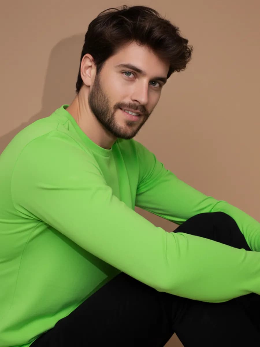 Лонгслив зеленый футболка с длинным рукавом