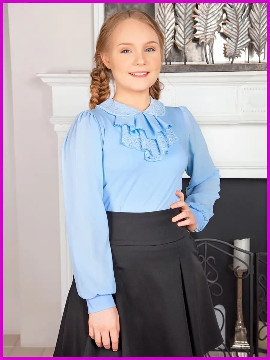 Блузка школьная с длинным рукавом