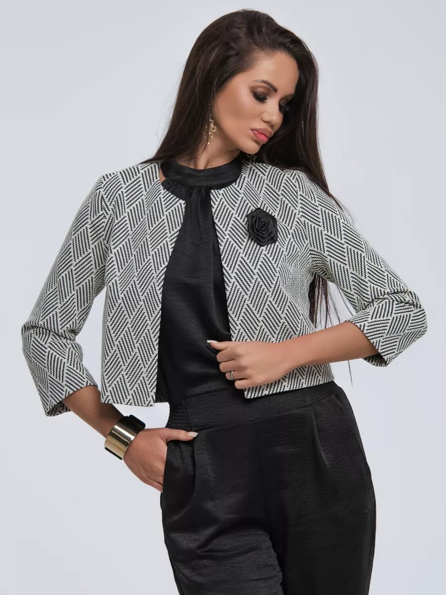 Жакет укороченный пиджак нарядный