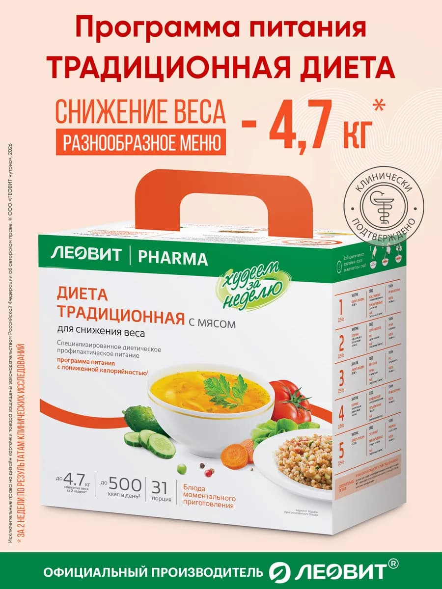 Диета для похудения Традиционная с мясом