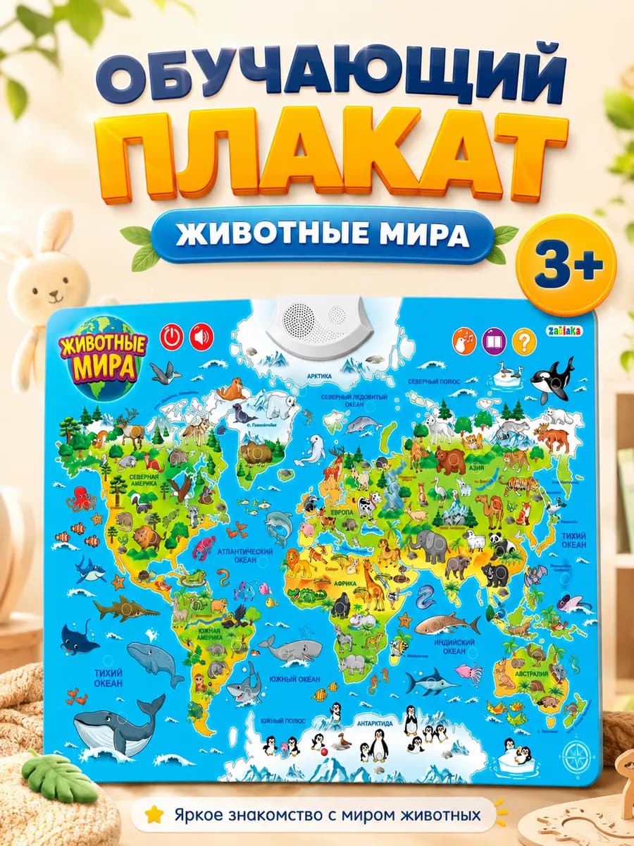 Обучающий плакат Животные мира