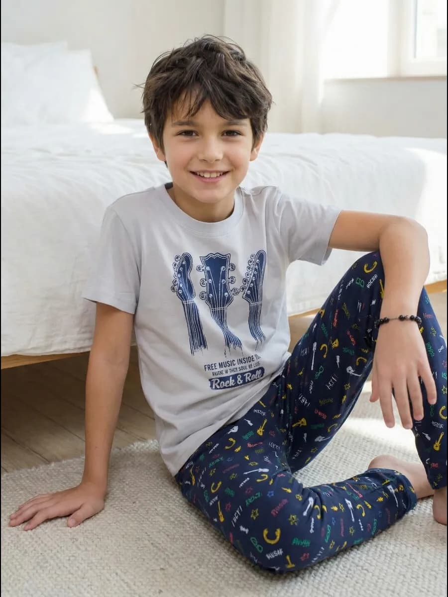 Пижама детская для мальчика, малышей, подростковая хлопковая