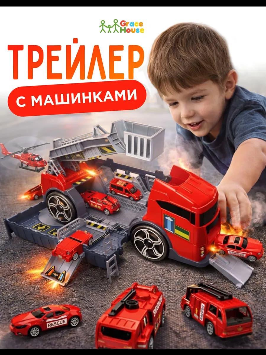 Раскладной Трейлер с машинками