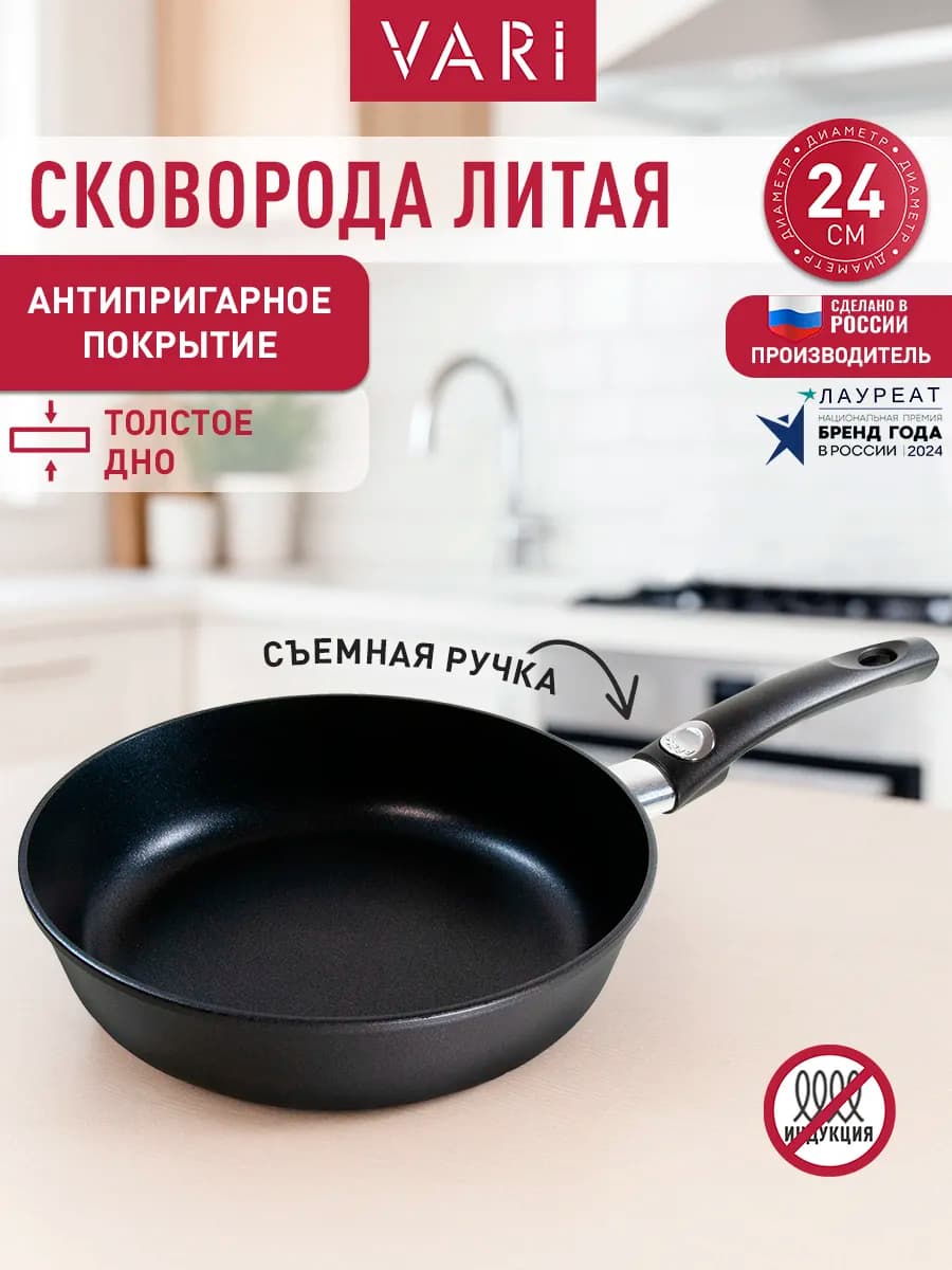 Сковорода 24см, со съемной ручкой, Titano