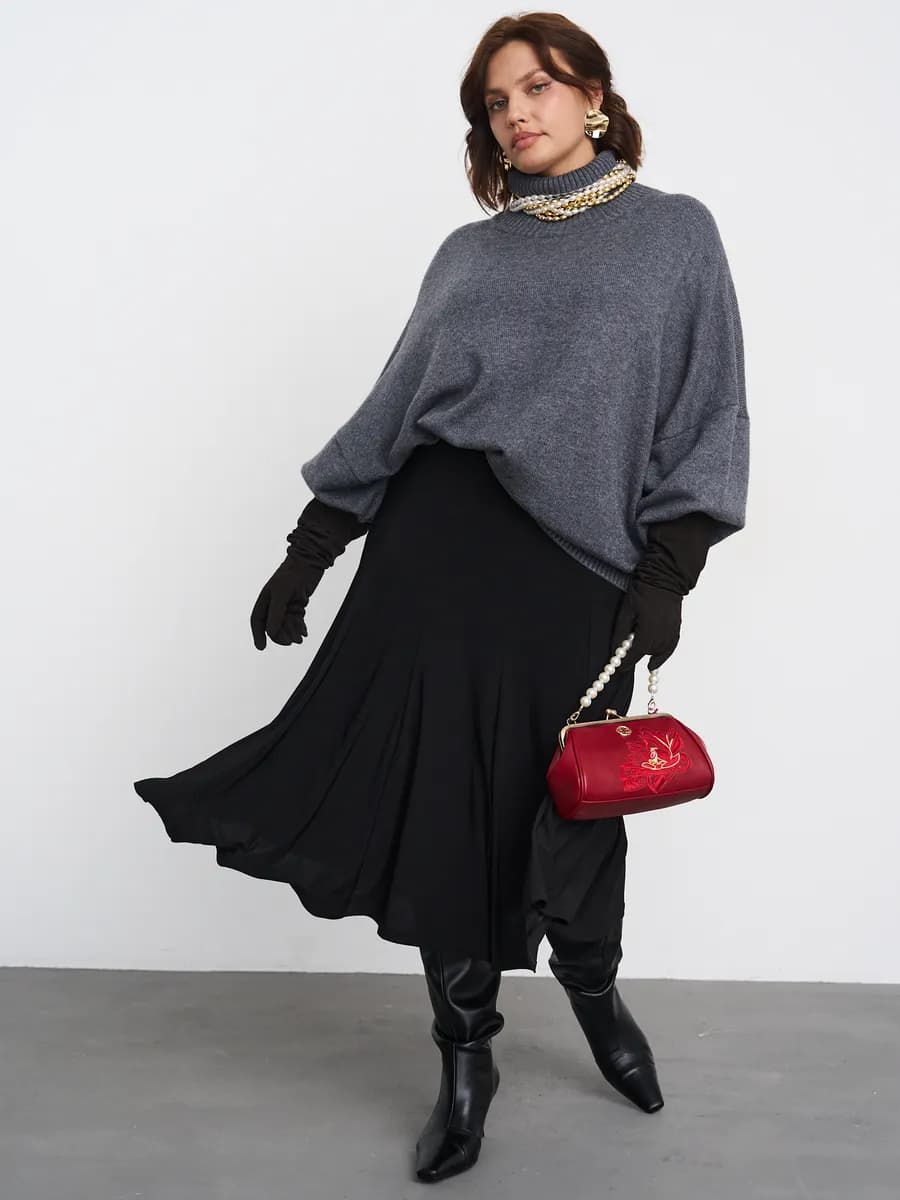 Юбка годе большого размера офисная модная