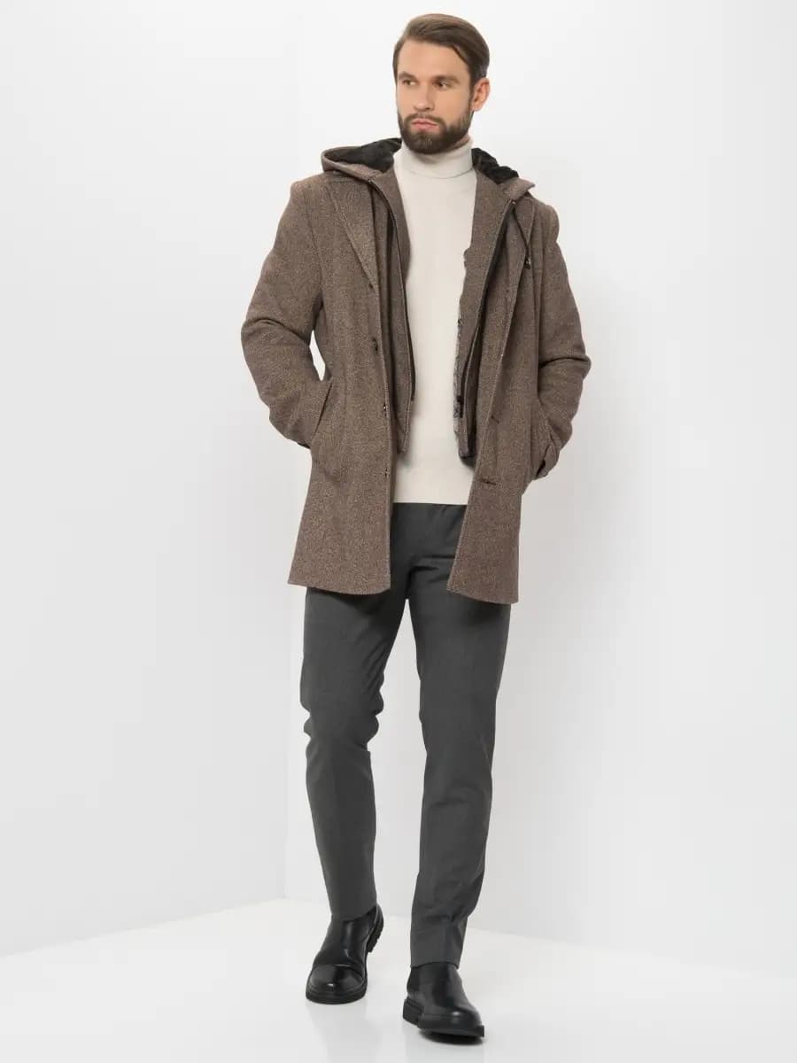 Пальто с подстежкой и капюшоном - фото 1