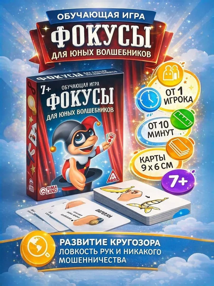 Настольная игра для детей Фокусы для юных волшебников