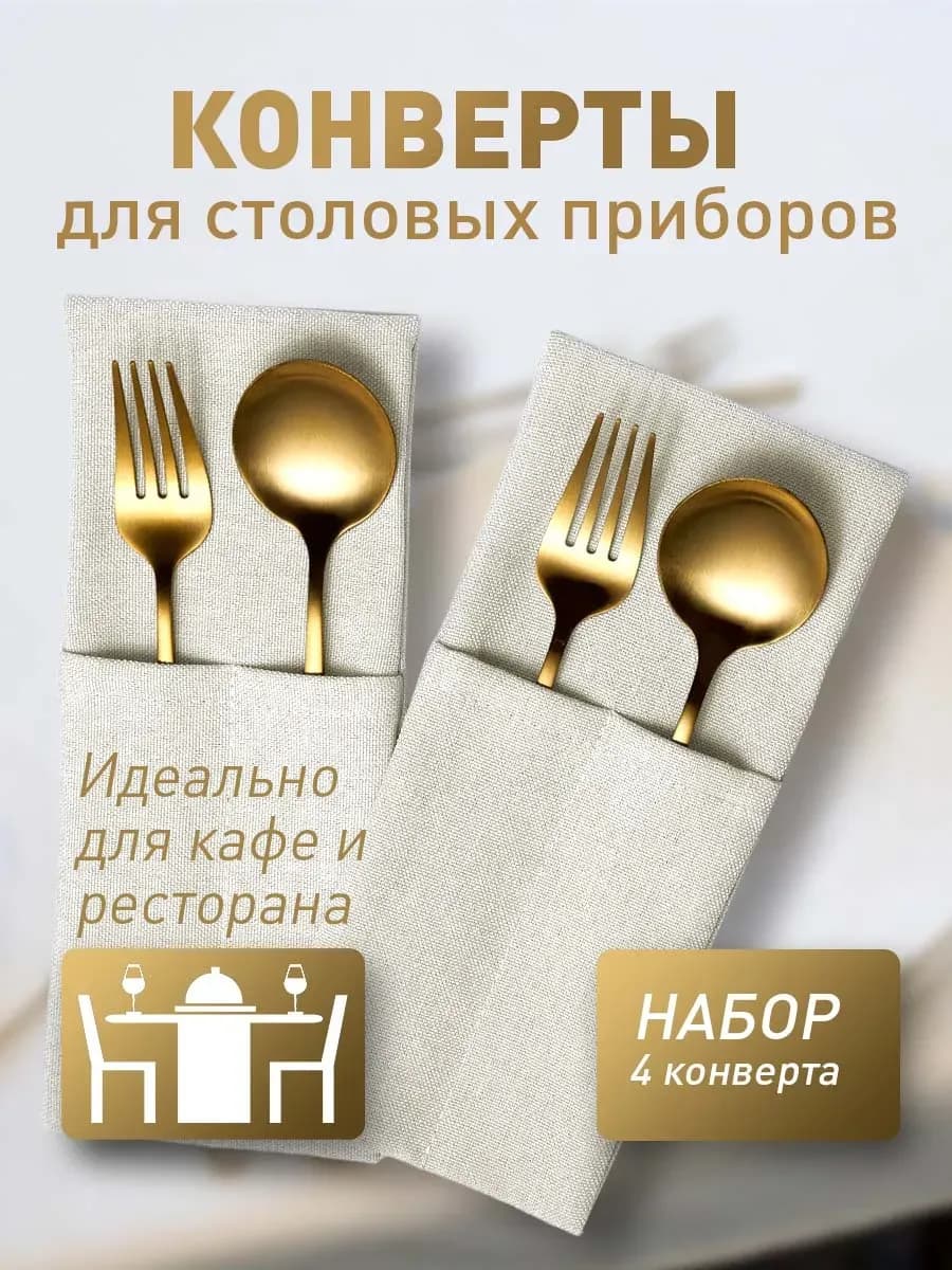 Конверты для сервировки столовых приборов 4 шт