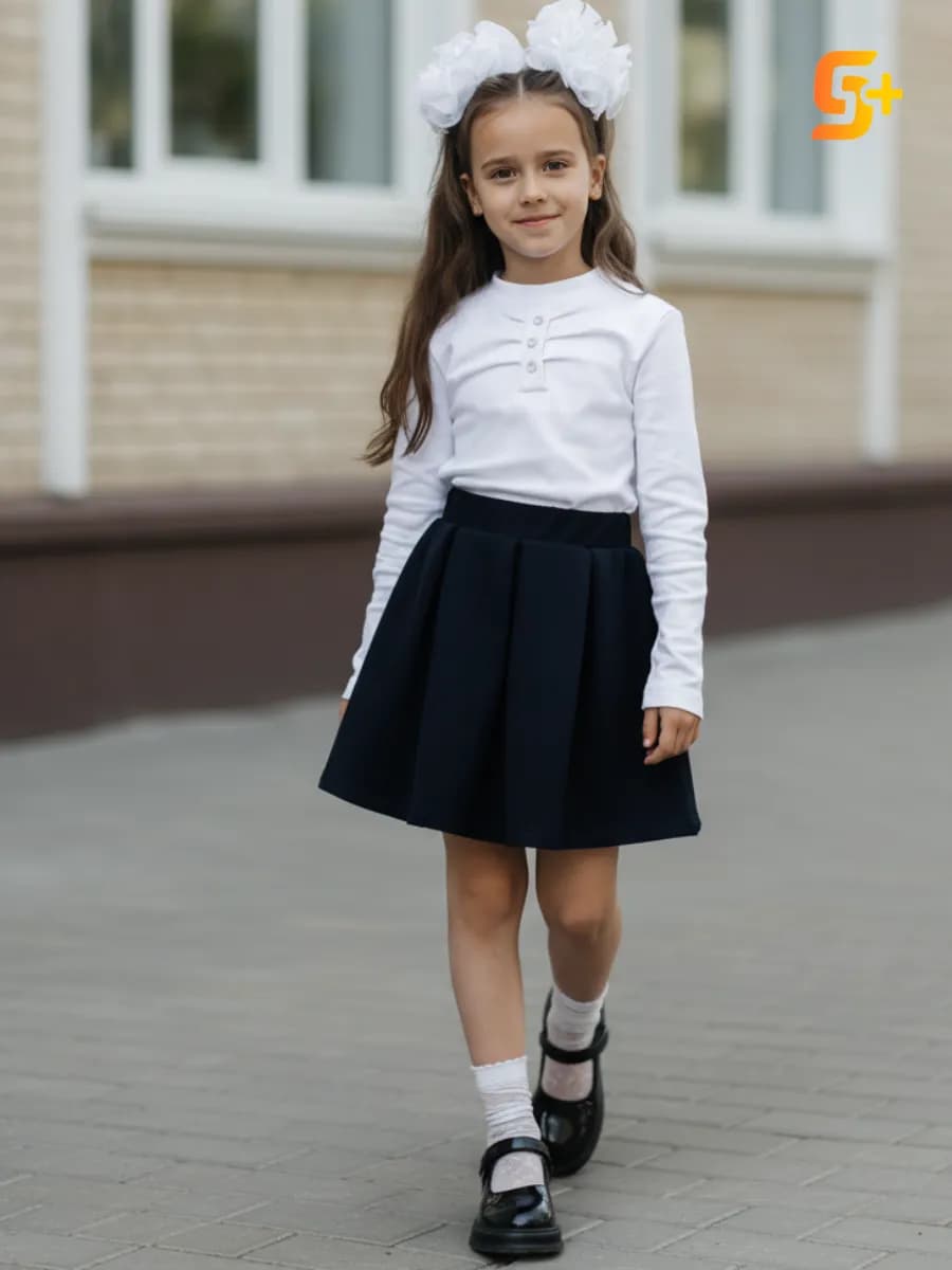 Юбка школьная синяя для девочки
