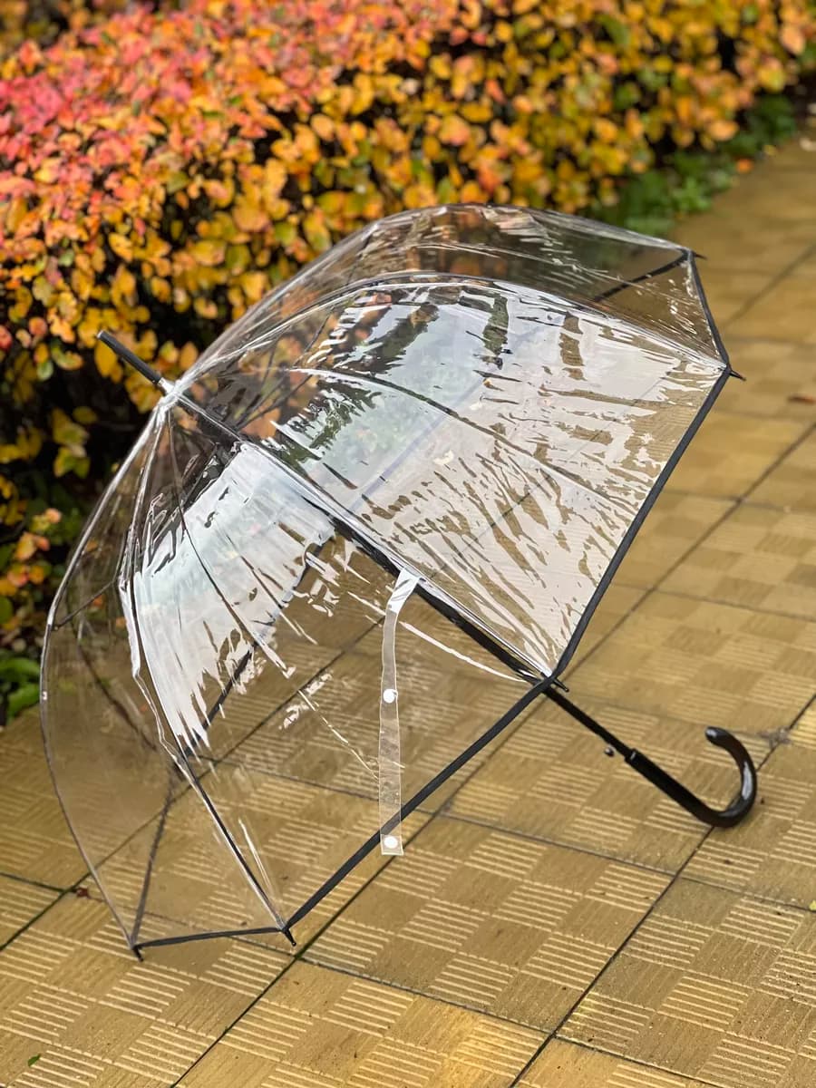 Зонт трость прозрачный полуавтомат