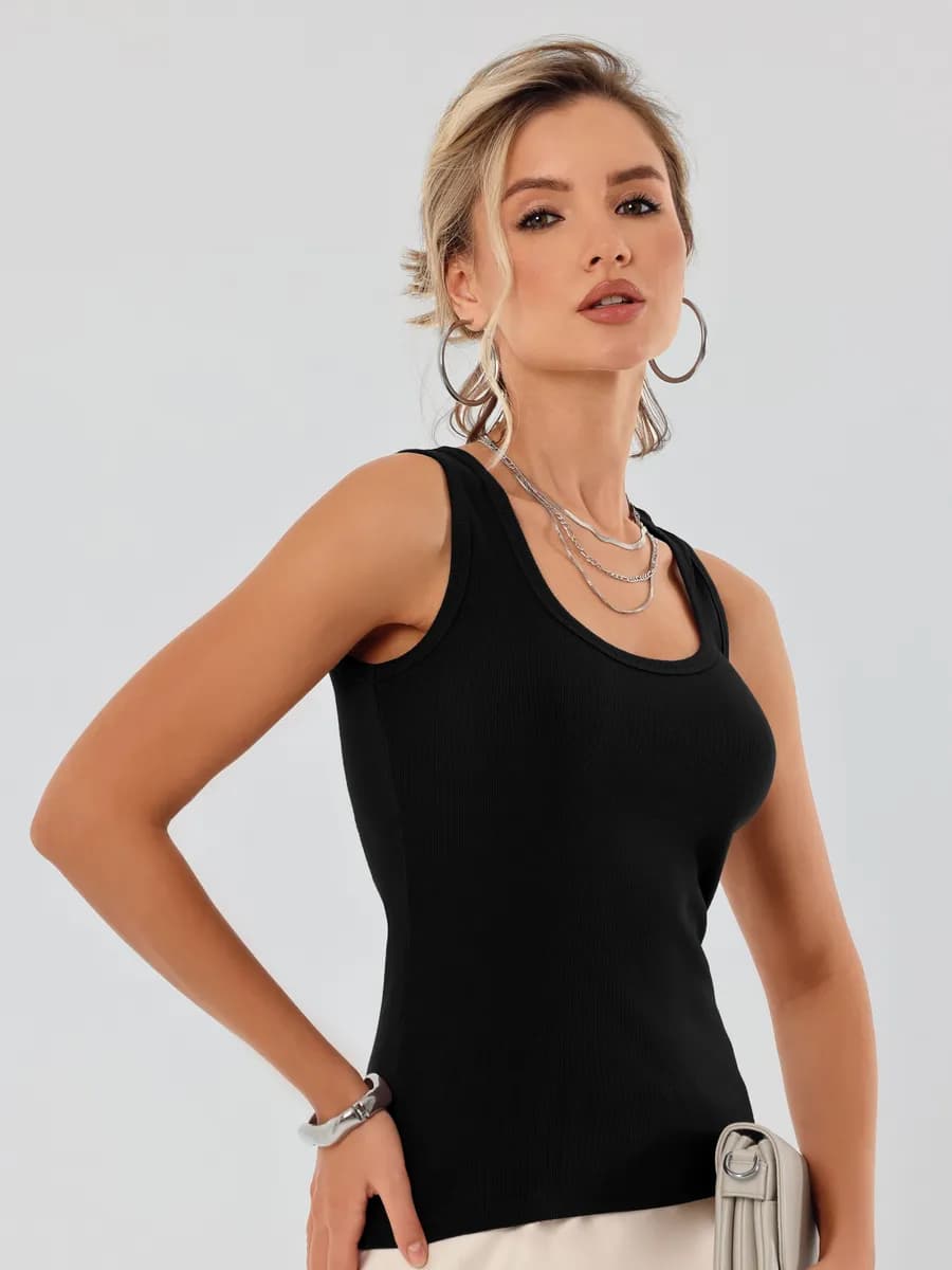 Майка в рубчик базовая под пиджак спортивная