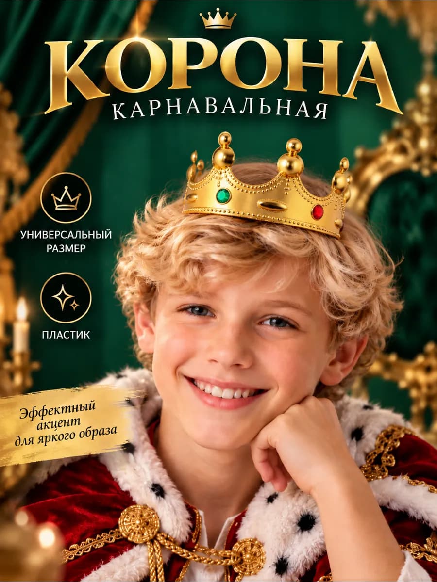 Корона для мальчика, обхват 56 см