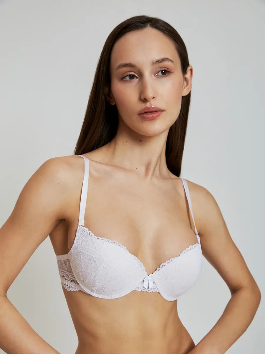 Кружевной бюстгальтер с пушап съемные бретели