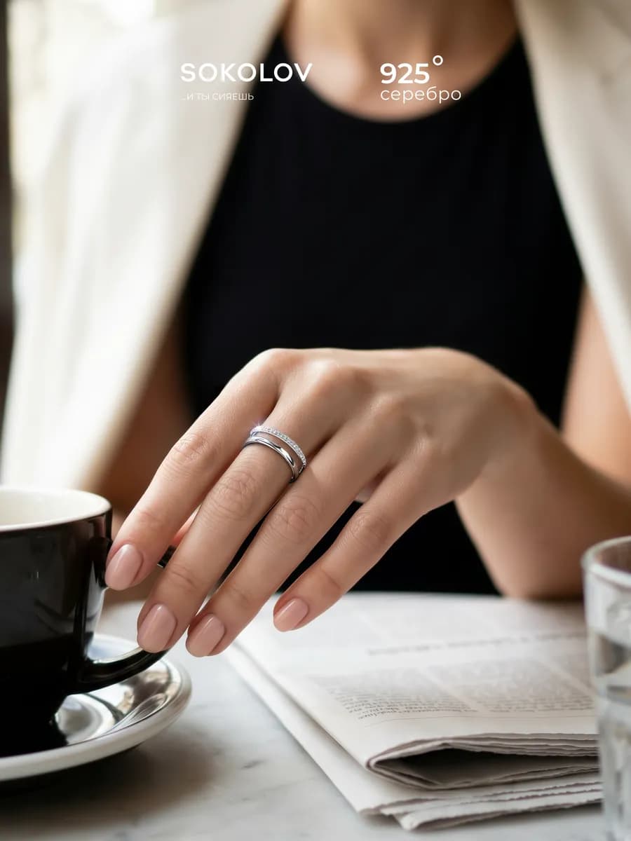 Кольцо серебро 925